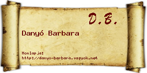 Danyó Barbara névjegykártya